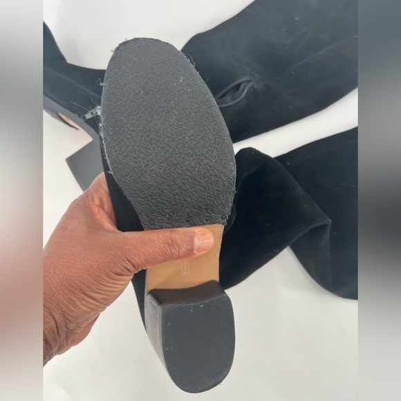 No brand black boots block heel size 8 thigh high - Picture 6 of 7